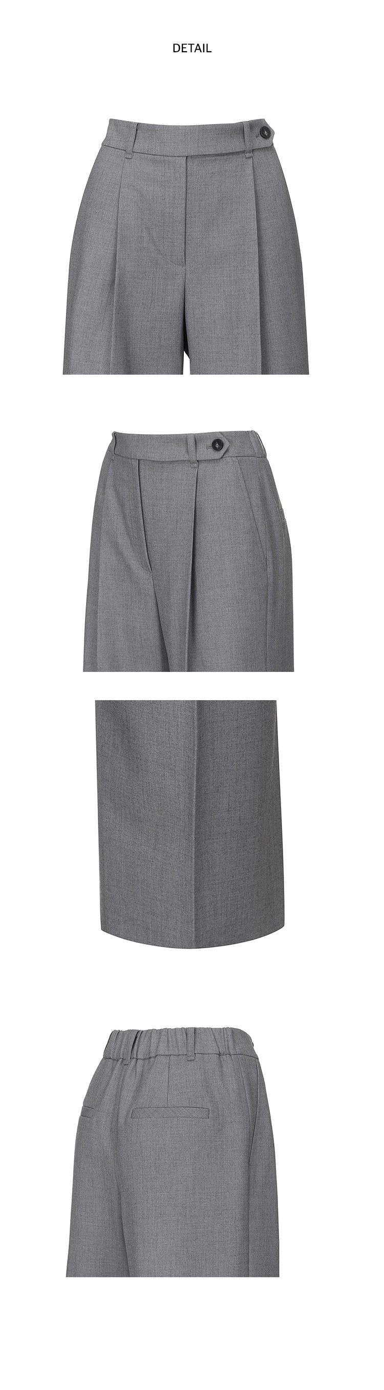 0401~Hidden Fastening Cropped Fit Wool Pants main image 1