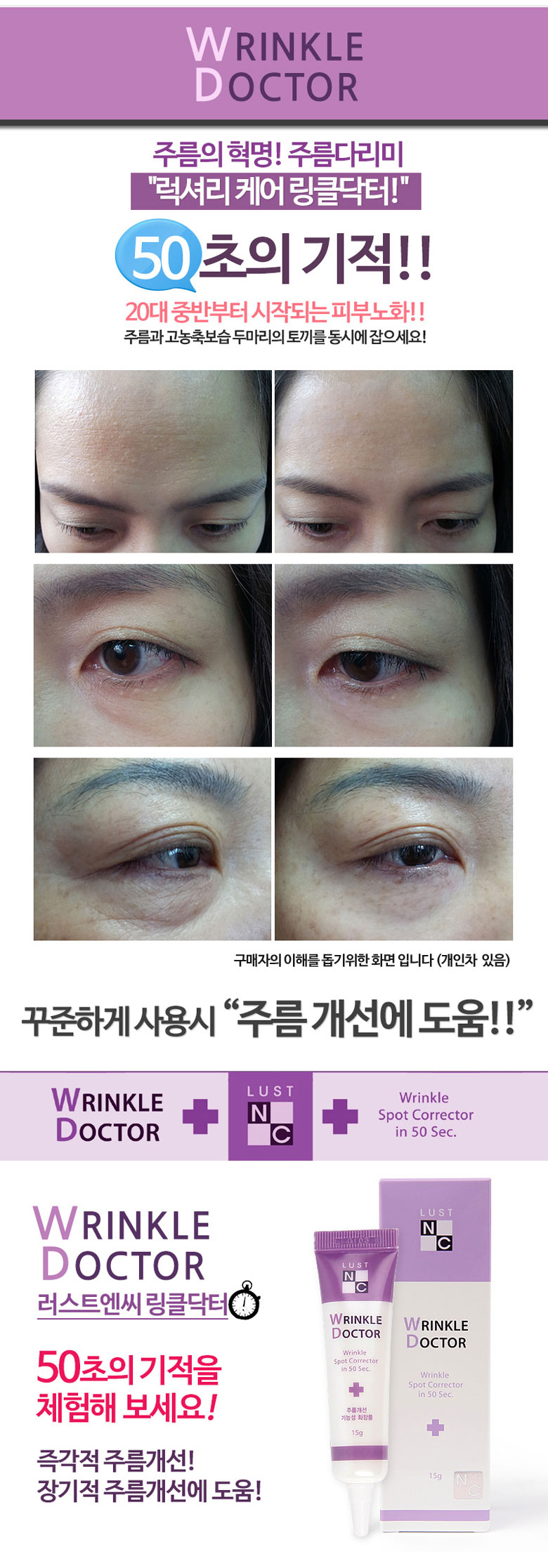 New Wrinkle Doctor 1 + 1 Forehead Eye Neck Wrinkle