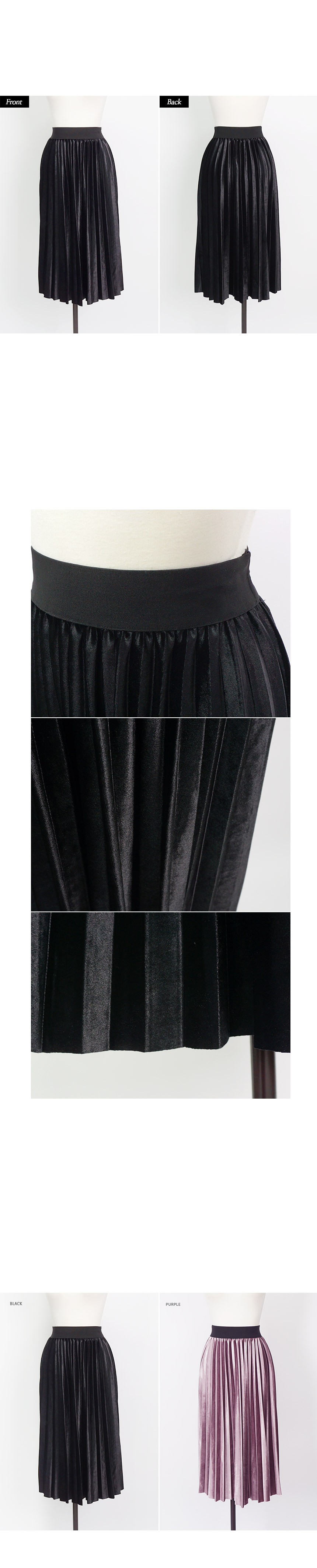 Velvet Pleated Metal Long Skirt Bending Accordion 
