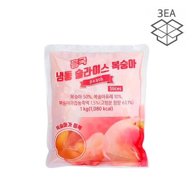 흥국 냉동 슬라이스 복숭아 1kg (x3개)