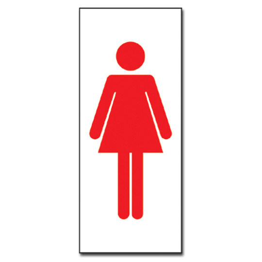 화장실 여자그림 빨강 U-1809 50×120mm