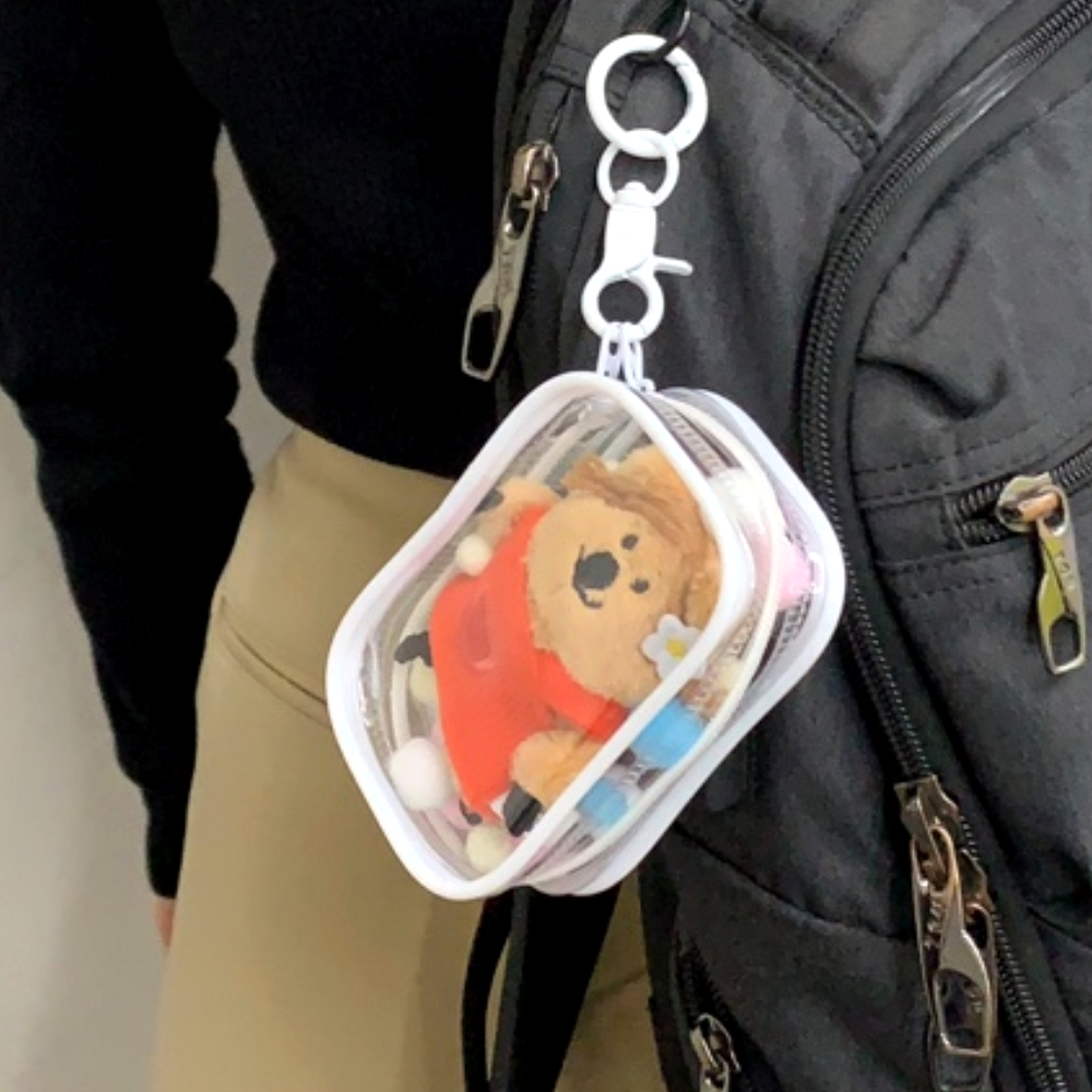 린넨스몰파우치 배달보온보냉파우치 파우치수납가방 여행파우치 속옷파우치 아라베스크파우치 형광방수파우치 핸디백파우치 공구집파우치 자동차용파우치 저녁파우치 투명 솜인형 화이트 사각 파우치