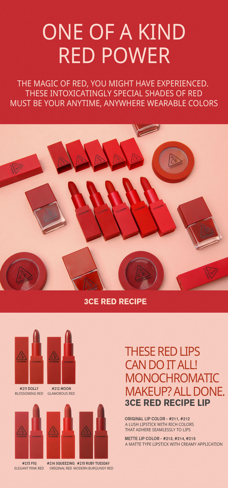 STYLENANDA 3CE Lip Color Original #211 DOLLY 3.5g STYLENANDA 3CE Lip Color Original #211 DOLLY 3.5g