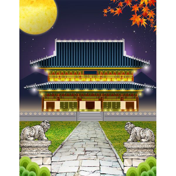 [키즈파람] 전통배경현수막080 - 궁궐
