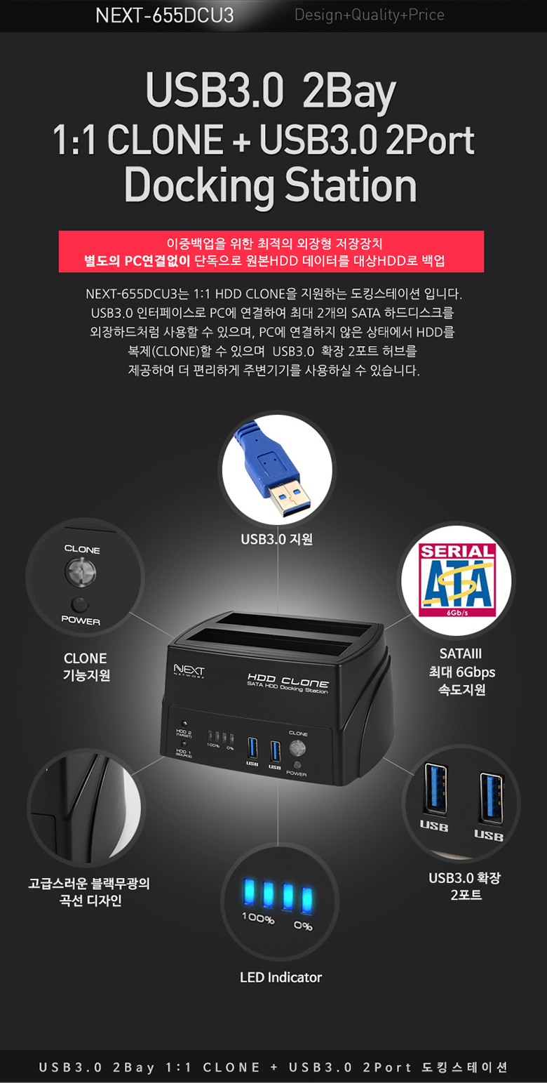 EZNet Ubiquitous NEXT-655DCU3 USB 2 Port Docking S