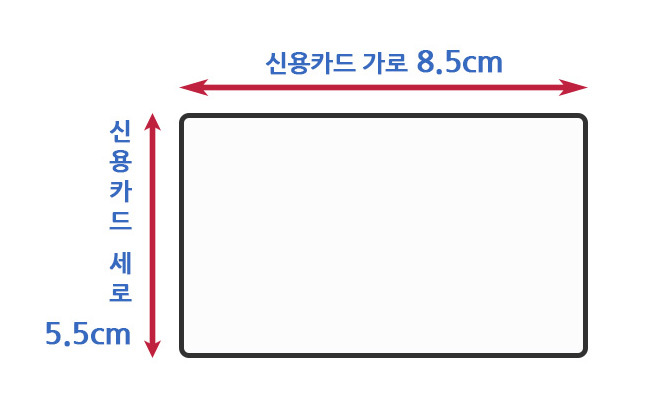 사이즈 비교용 신용카드 사이즈