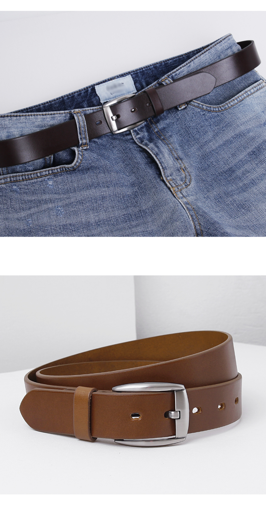 NEW MEN FASHION BELT Simple Belt Buckle Men's L