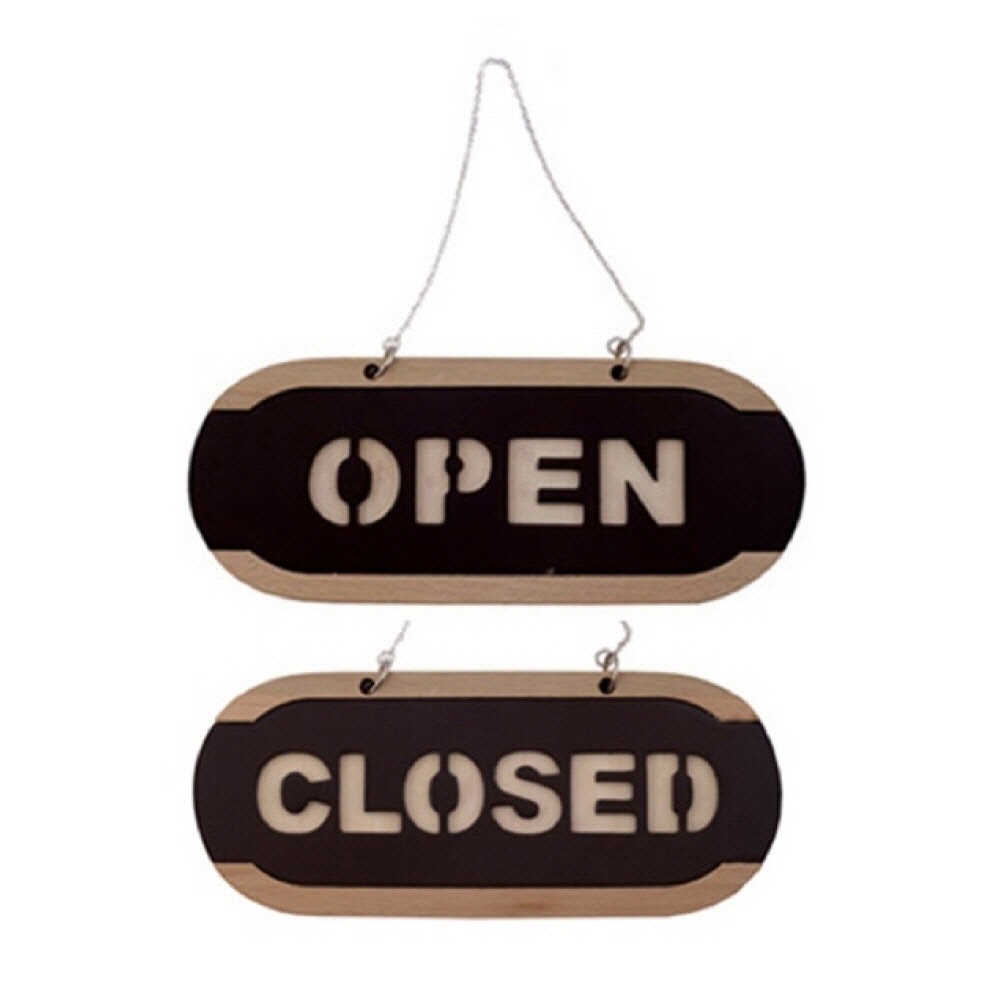 OPEN/CLOSED 우드 오픈문패 출입문표지판