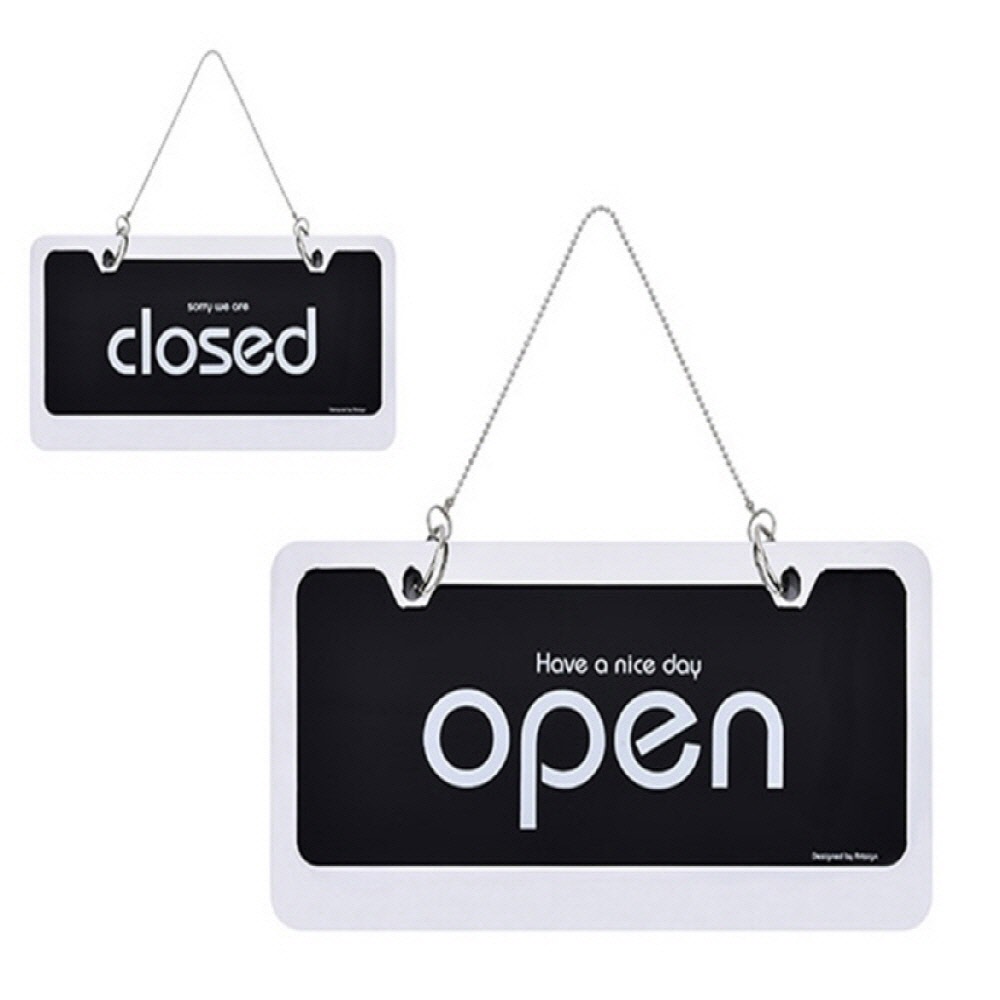 OPEN CLOSED 스텐 검정 오픈문패 오픈클로즈팻말