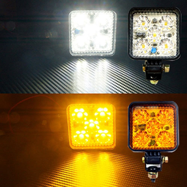 Dfav 12V-24V겸용 5발 LED 사각 경광등 브라켓포함 낱개 1개 화이트 옐로우 2가지색상 선택가능