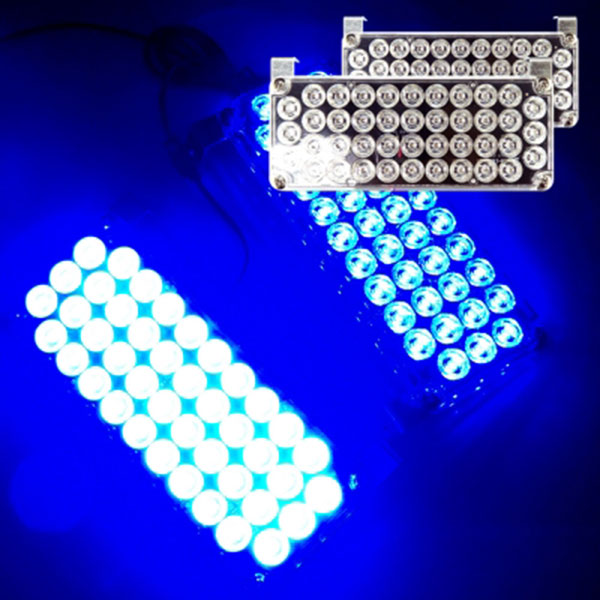 12V 모듈내장형 사각 42발 슬림 LED경광등 클리어커버-블루LED 2개1세트