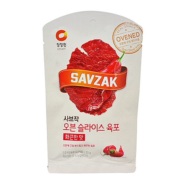 Dfav 청정원 SAVZAK 사브작 오븐 슬라이스 육포 화끈한 맛 30g
