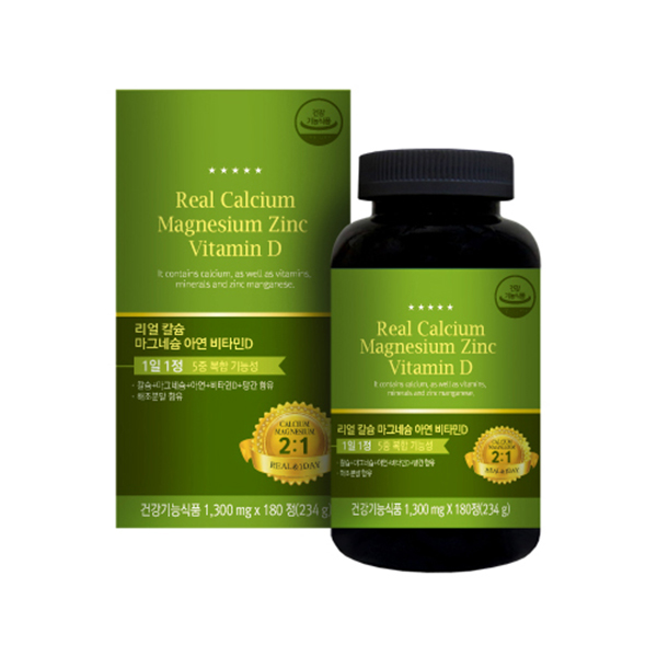 Dfav 리얼 칼슘 마그네슘 아연 비타민D 180캡슐 6개월분