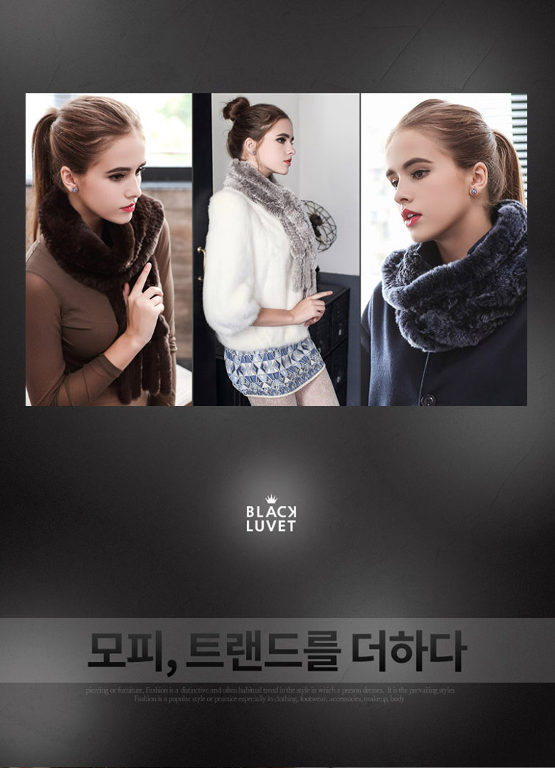 Black lupine Fox fur muffler Women shawl Fox rabbi