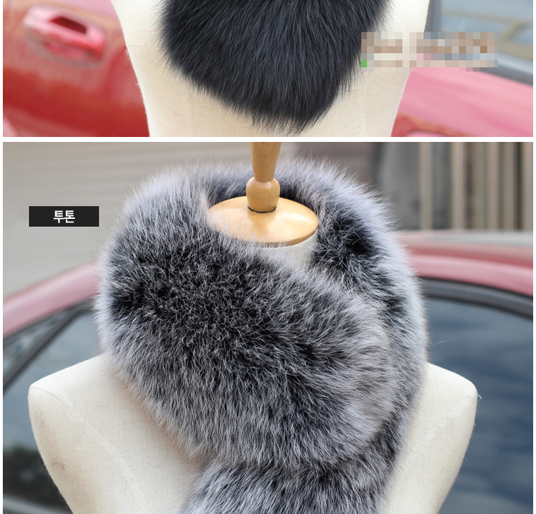 Fox fur muffler 6color cashmere petit knit winter 