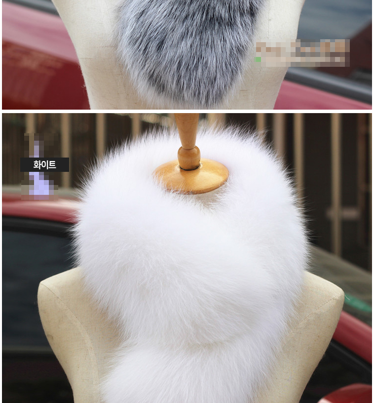 Fox fur muffler 6color cashmere petit knit winter 
