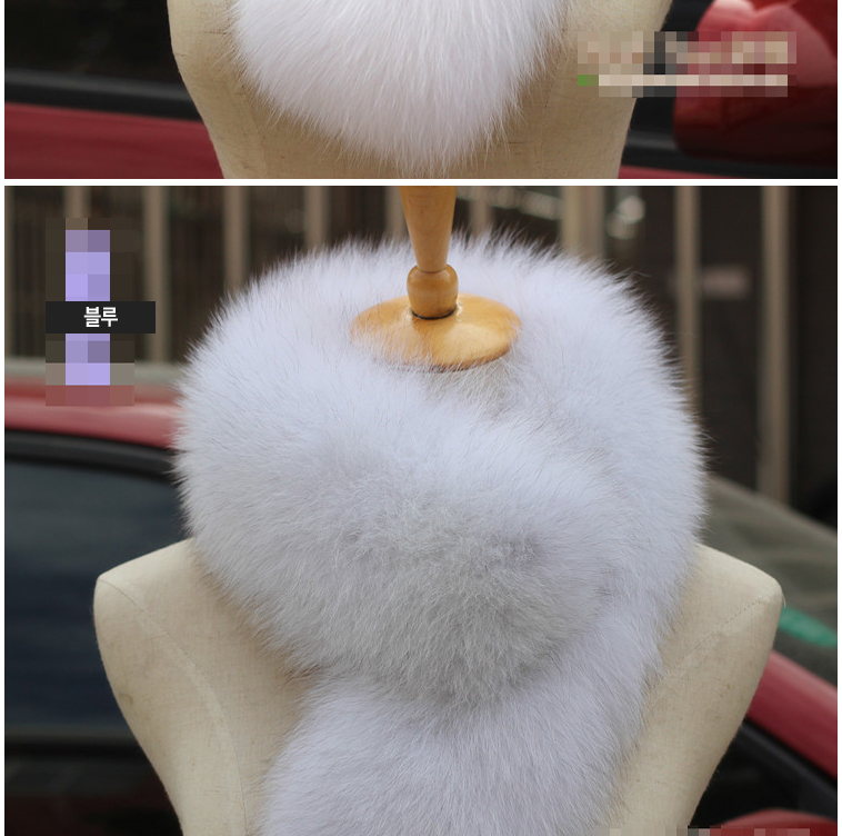 Fox fur muffler 6color cashmere petit knit winter 