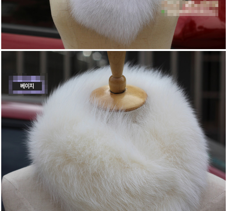 Fox fur muffler 6color cashmere petit knit winter 