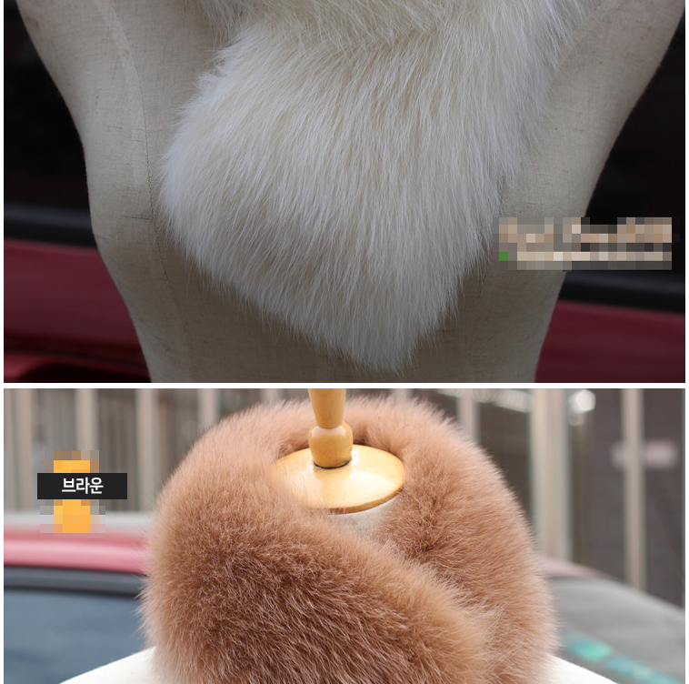 Fox fur muffler 6color cashmere petit knit winter 