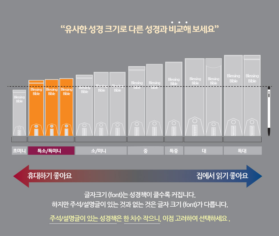 성경 크기 비교 제목란