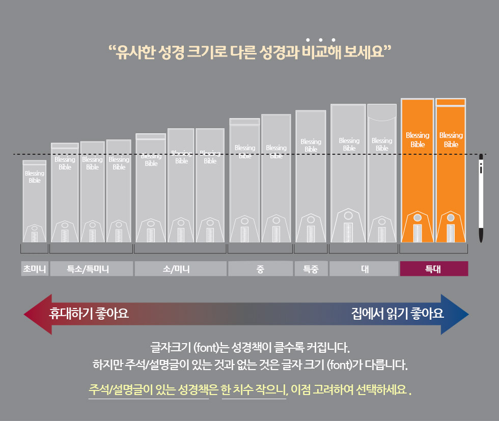 성경 크기 비교 제목란