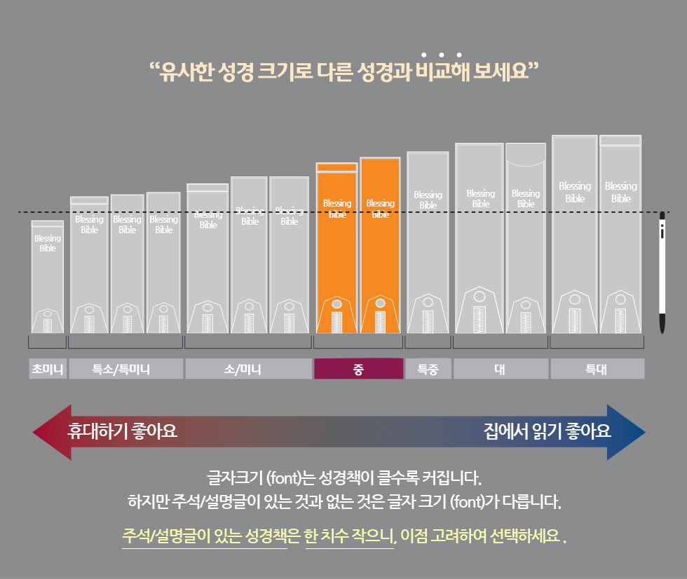 성경 크기 비교 제목란