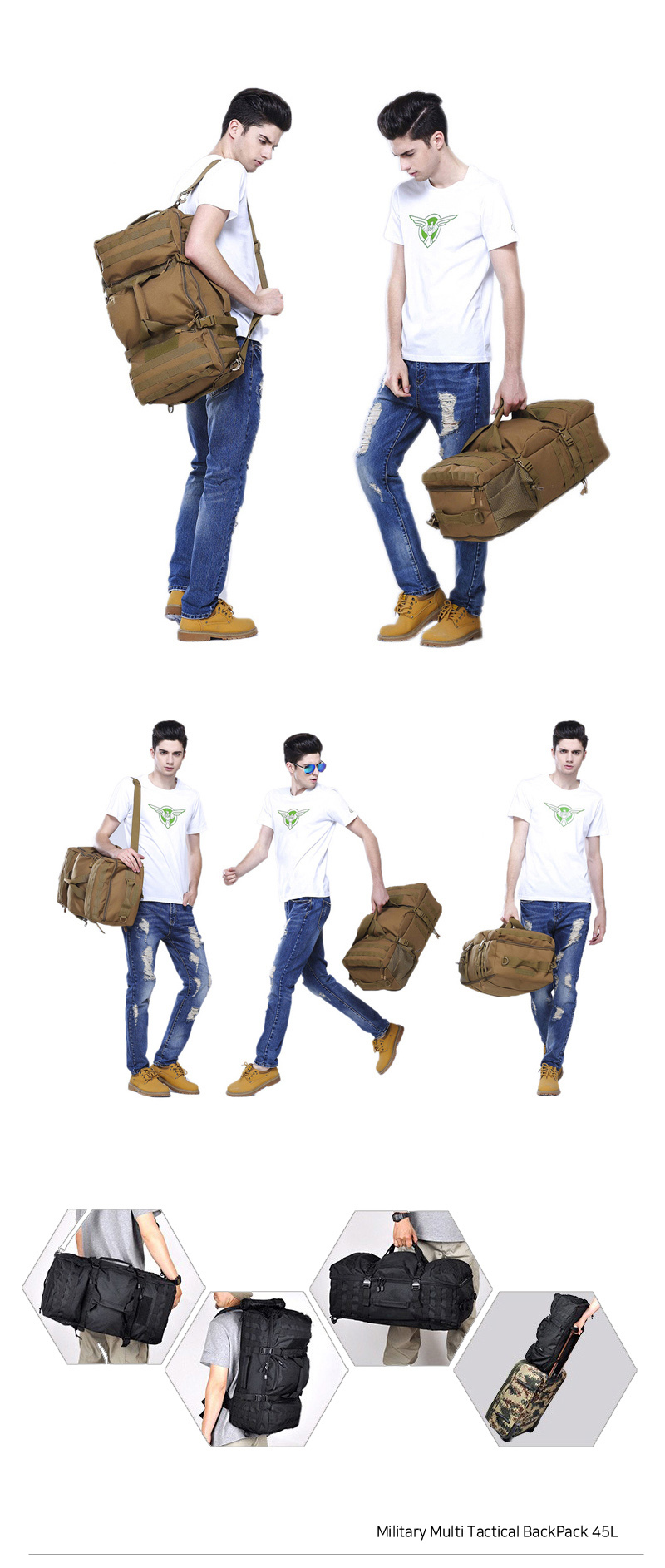 NEW BACKPACK Travel Military Backpack 45L Backpack