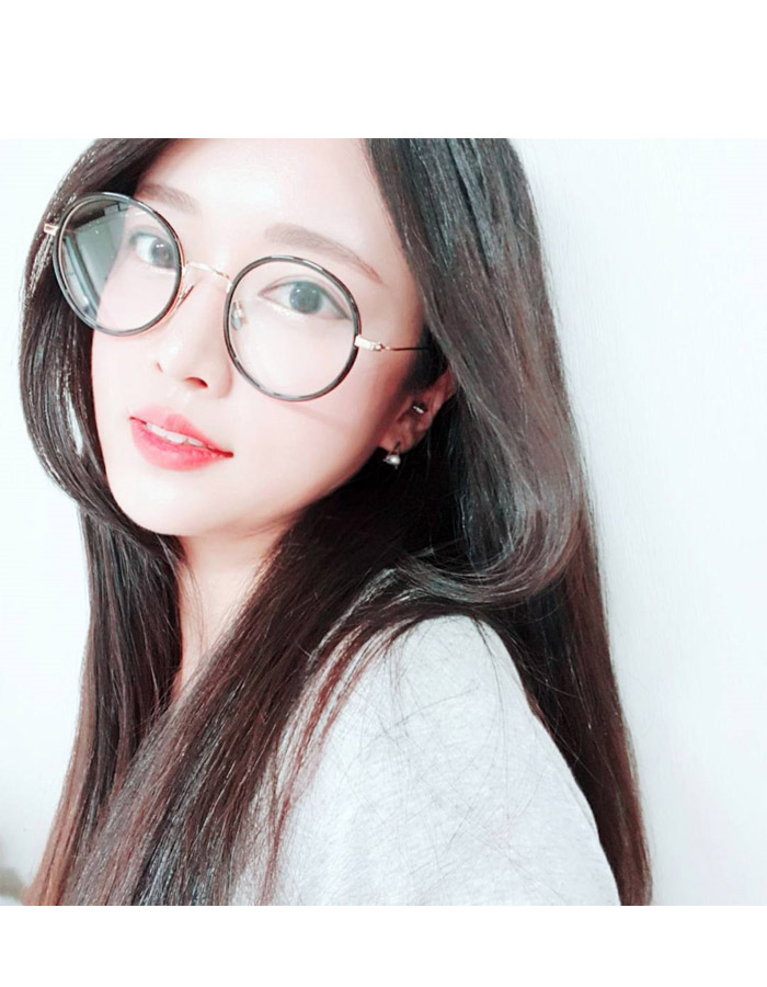 아이루시(EYELUCY) No.4555 클래식 동그란 메탈콤비 패션안경테