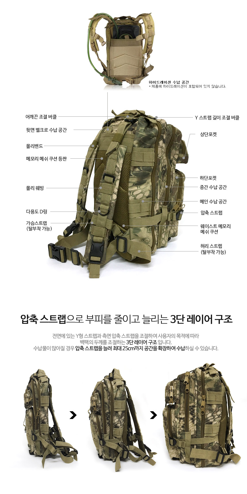 웍스페디션(WORKS PEDITION) 웍스페디션 카파시티2 17리터 전술 백팩 블랙