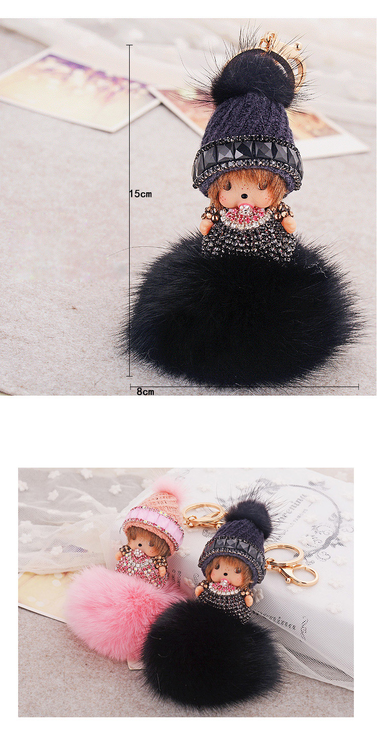 Rexper Foam Foam Keyring Rabbit Fur Fur Fur Doll A