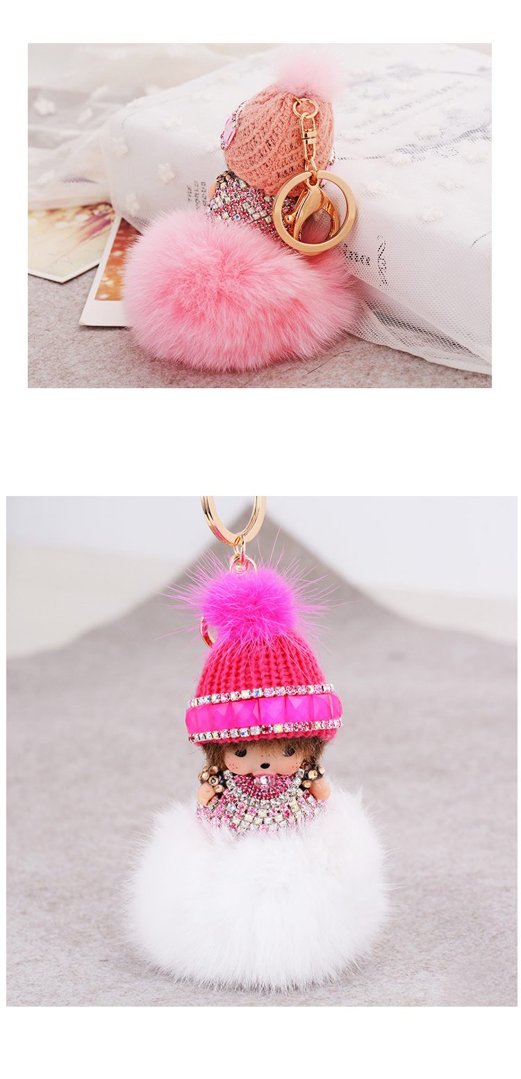 Rexper Foam Foam Keyring Rabbit Fur Fur Fur Doll A