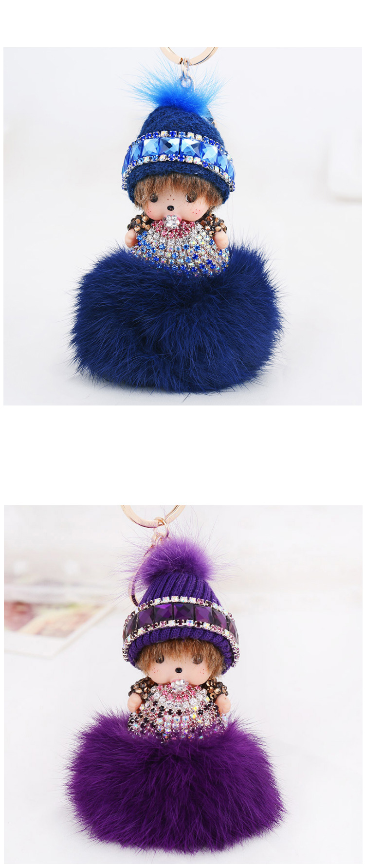 Rexper Foam Foam Keyring Rabbit Fur Fur Fur Doll A