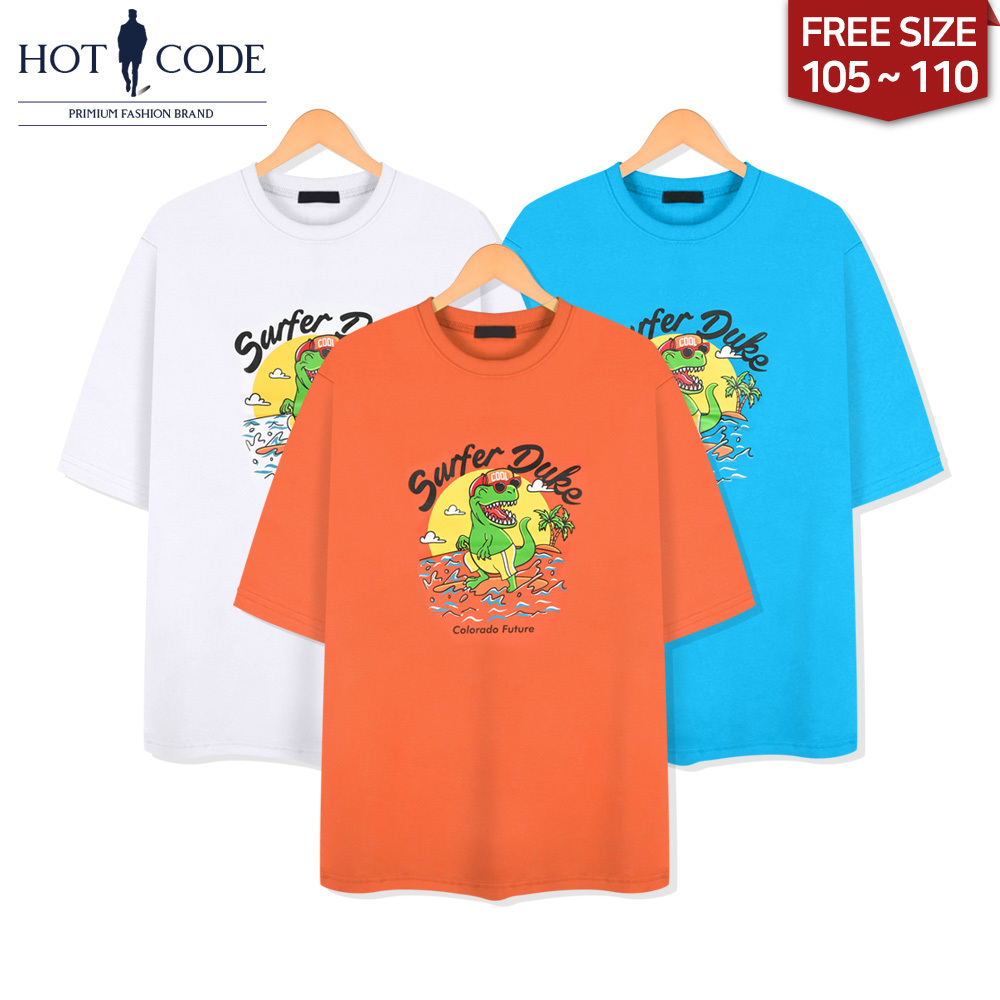 남자 여름 반팔 프린팅 티셔츠 빅사이즈 3컬러, NJ6507 - 핫코드