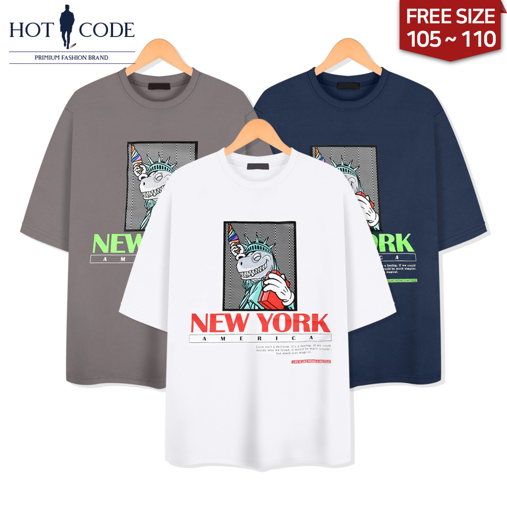 남자 여름 반팔 프린팅 티셔츠 3컬러, DS7515 - 핫코드