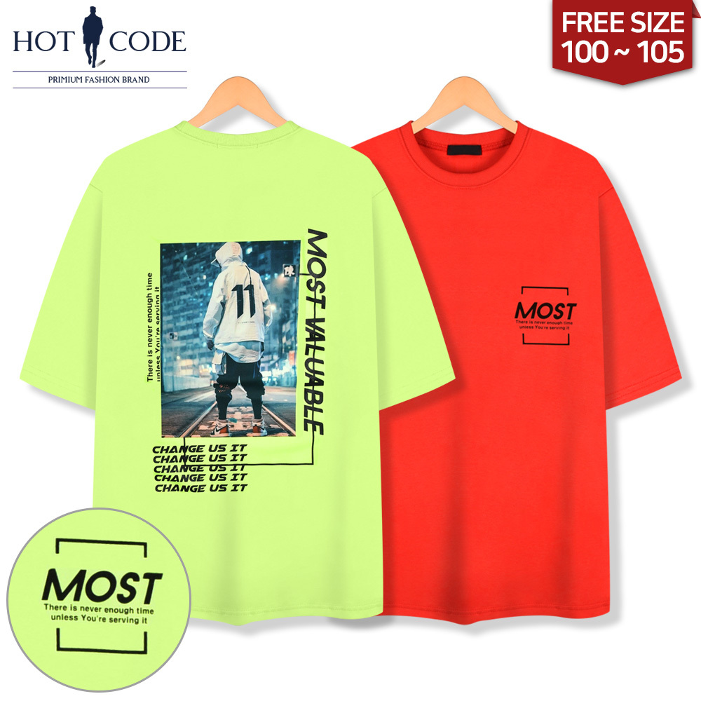 남자 여름 반팔 프린팅 티셔츠 2컬러, DS7530 - 핫코드
