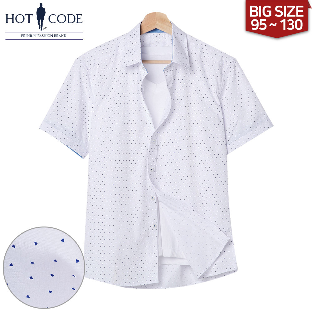 남자 여름 반팔셔츠 도트 드레스 빅사이즈, HC205 - 핫코드