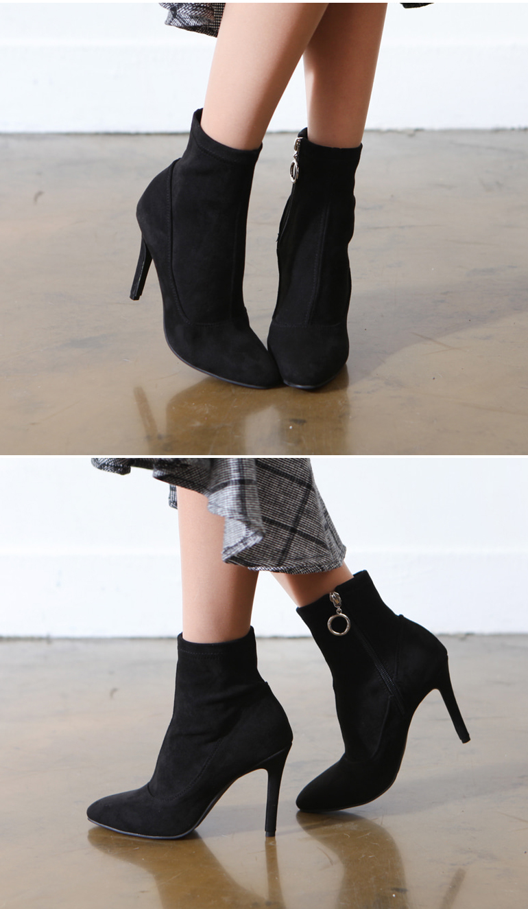 Suede Span Ankle Boots Women's Angle