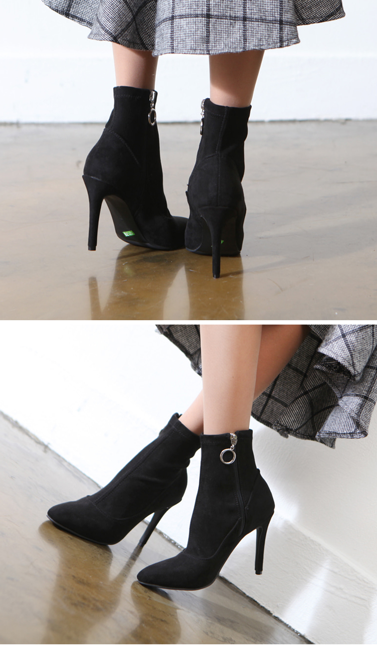 Suede Span Ankle Boots Women's Angle