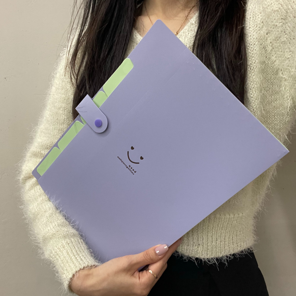 서가서랍 파일지퍼 가볍고강한파일케이스 책자정리용품 케이스파일 투명서류보관함 관리파일 색상파일보관함 색지 도큐먼트보관파일 사무용파일보관함 비지니스파일 아코디언 다기능 퍼플 파일