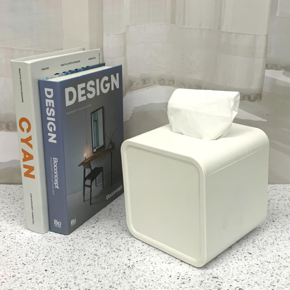 두루마리 사각 휴지케이스 화이트