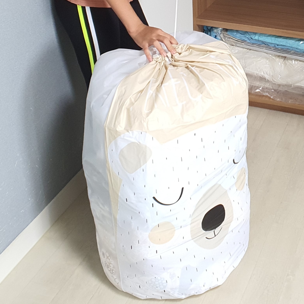 이불정리주머니 이불정리가방 이불정리백 이불수납파우치 이불정리함 보관팩 계절이불 곰돌 겨울옷 이불정리파우치