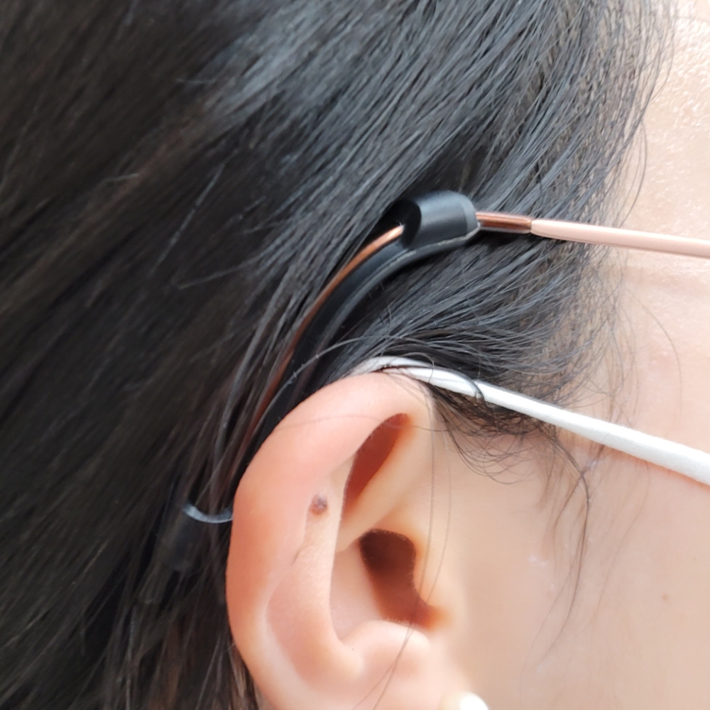 안경 흘러내림방지 실리콘 다리팁 귀고무 블랙 2P