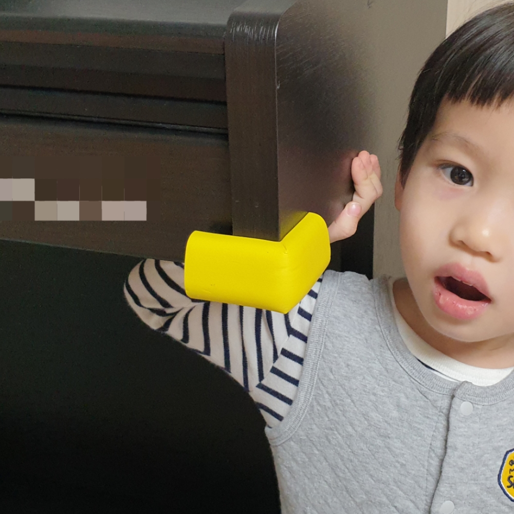 차량용시트 바디필로우 사각방석 할로윈가구소품 방석 낮잠용품 소프트토이 모서리보호용품 거실용품 어린이안전용품 패딩보호대 의자방석 코너 4P 옐로우 모서리보호대 L형 고급형 쿠션