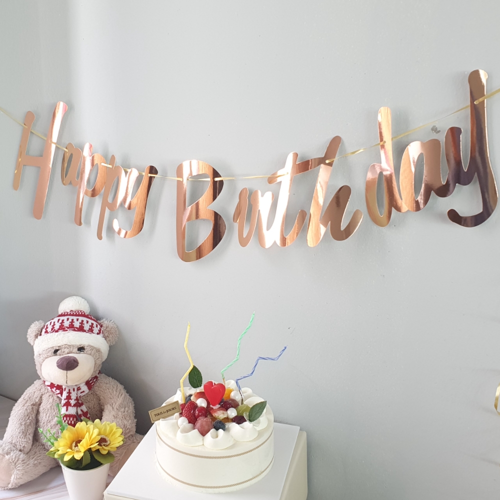 알파벳필기체홈파티 생일파티가랜드 생일축하홈파티장식 로즈골드홈파티장식 파티장식 홈파티 로즈골드 가랜드 필기체 알파벳 생일축하 홈파티데코레이션
