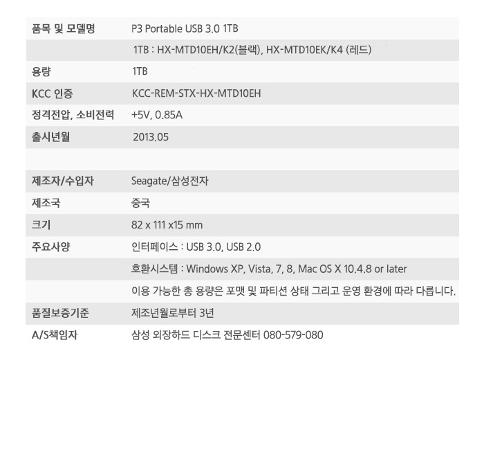 Samsung External Hard P3 Portable 2.5 1TB Thank yo