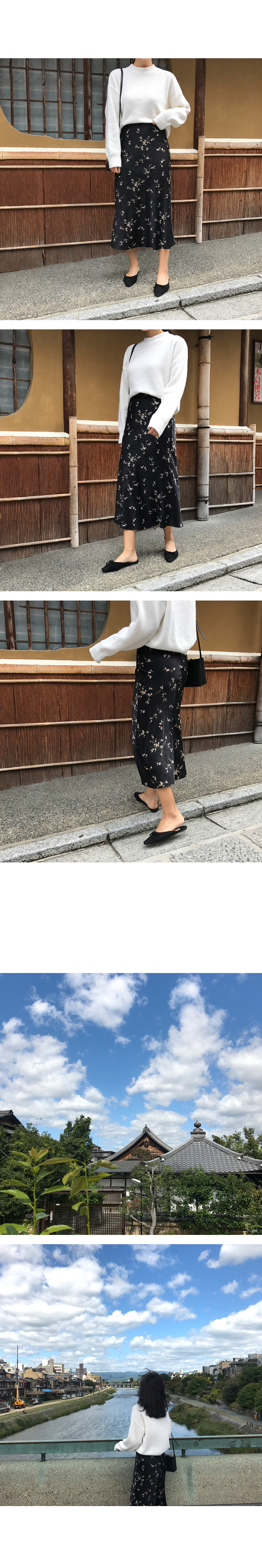 Velvet Flower Long Skirt Merry Nana Woman Look Dat