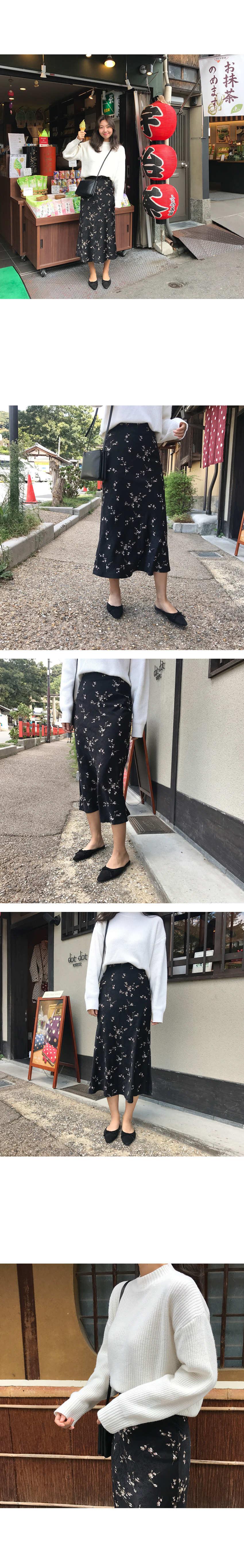 Velvet Flower Long Skirt Merry Nana Woman Look Dat