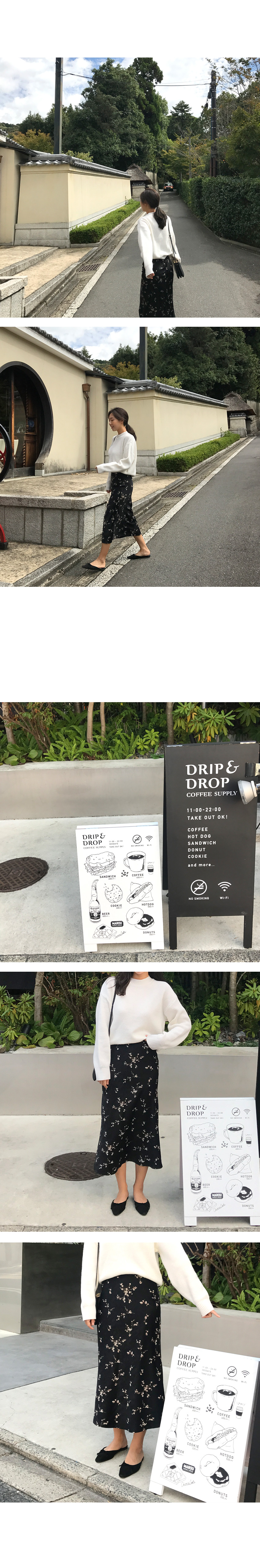 Velvet Flower Long Skirt Merry Nana Woman Look Dat