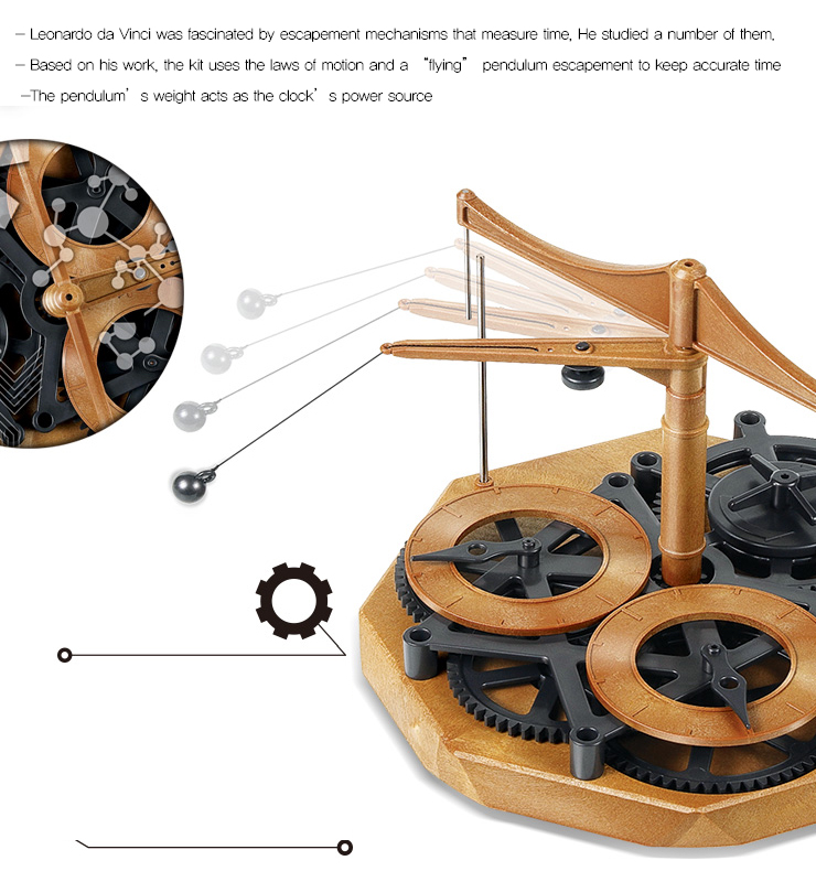 Academy Da Vinci Machines Flying Pendulum Clock Hobby Plastic Model Kit