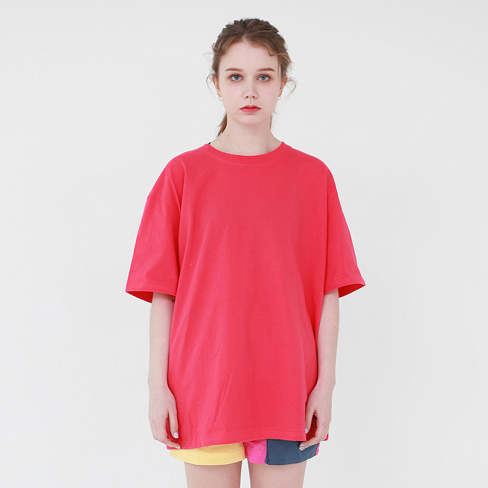 20수 프리미엄 오버핏 티셔츠 - 핑크
